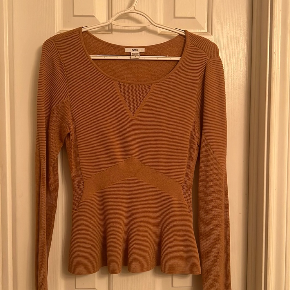 Bar III peplum light sweater.